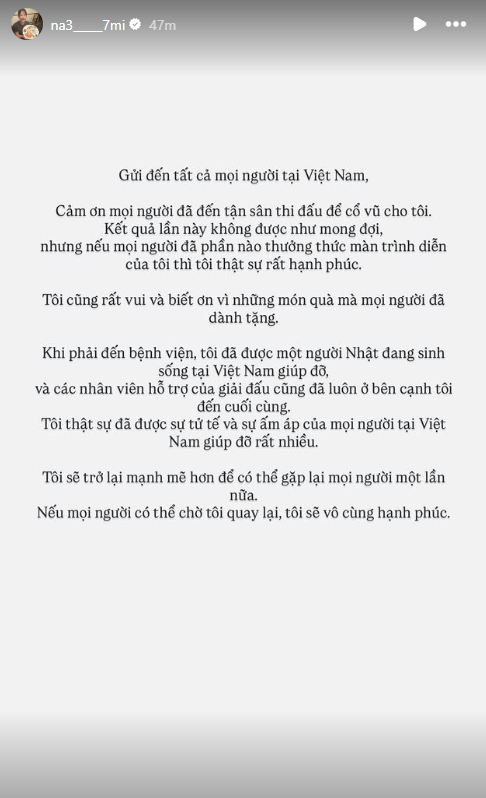 Chấn thương nặng ở Ciputra Hanoi, cựu số 2 thế giới dùng tiếng Việt nói lời gan ruột 814181